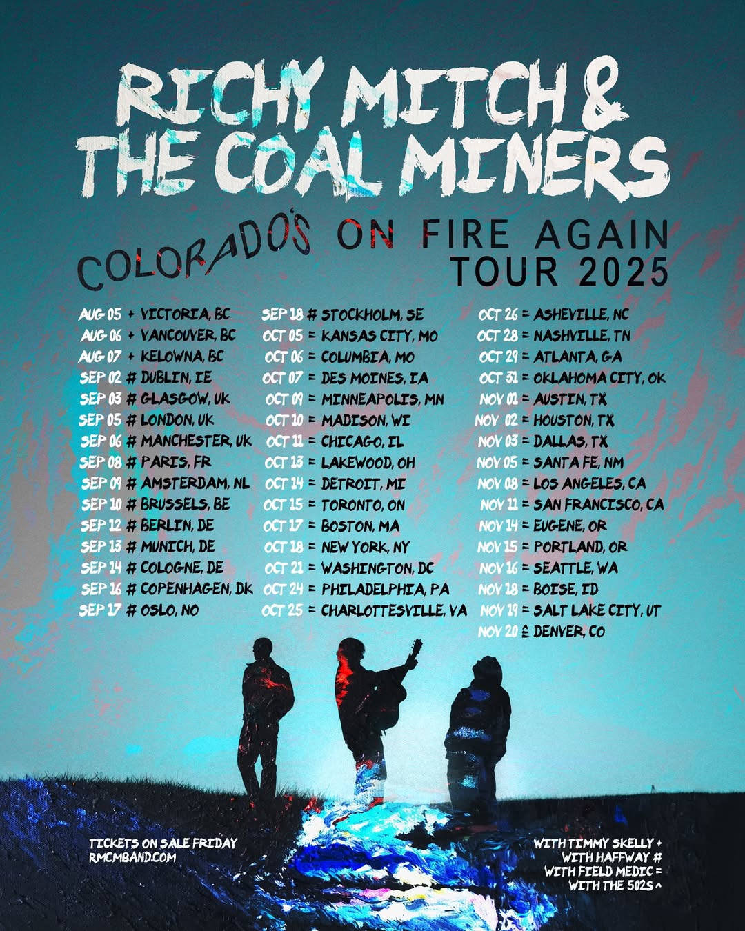 Richy Mitch & The Coal Miners Colorado’s On Fire Again Tour Poster 2025